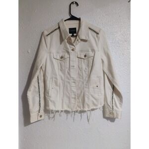 Liverpool Los Angeles Ecru Cream Trucker Vtg Classic Jean Denim Jacket Mdm RawHm